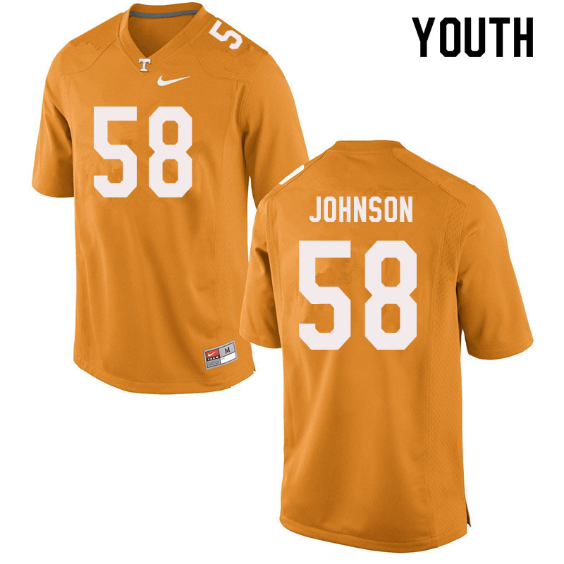 Youth #58 Jahmir Johnson Tennessee Volunteers College Football Jerseys Sale-Orange